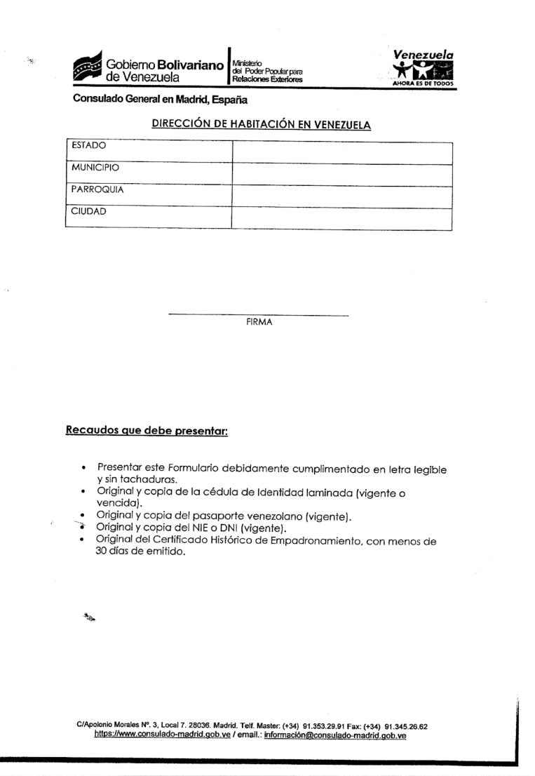 VENEZOLANOS SIEMPRE El Consulado de Venezuela en Madrid coloca trabas para la inscripción en el RE VENEZOLANOS SIEMPRE El Consulado de Venezuela en Madrid coloca trabas para la inscripción en el RE