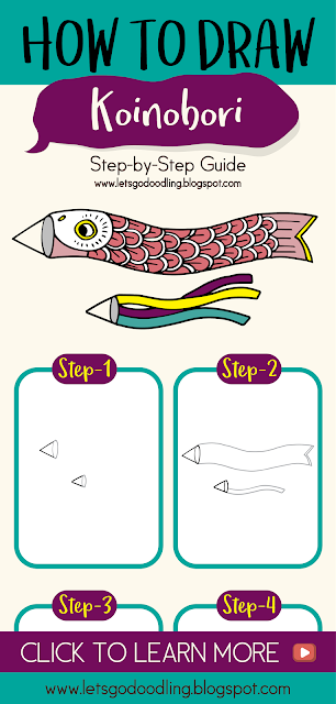 How To Draw Japanese Koinobori - Easy Step By Step Drawing Tutorial