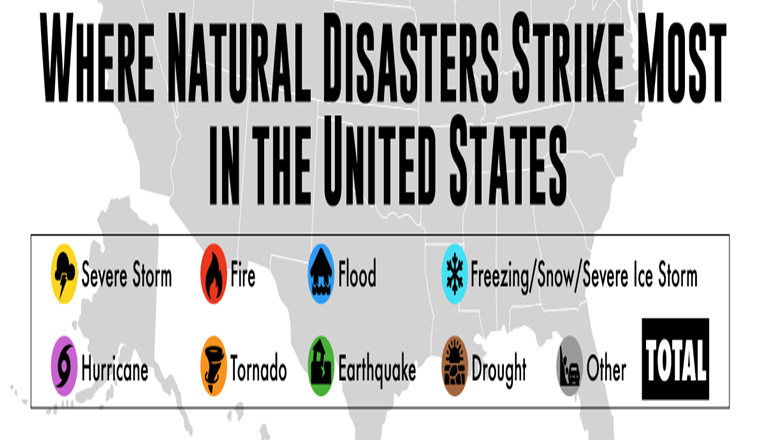 Where Natural Disasters Strike Most in the United States #Infographic