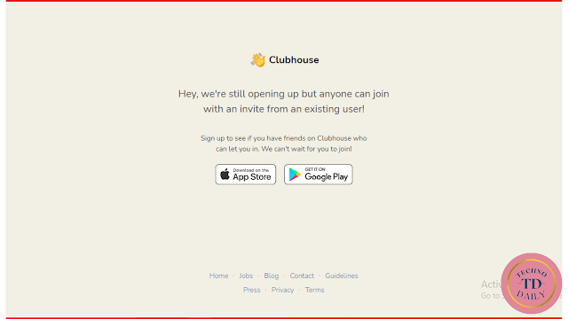 Clubhouse invite page | technodaily
