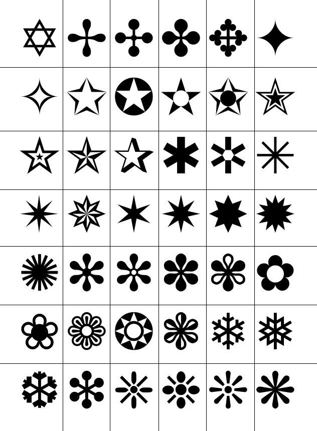 GimpScripts Unicode to Shape Star & Asterisk V0.5