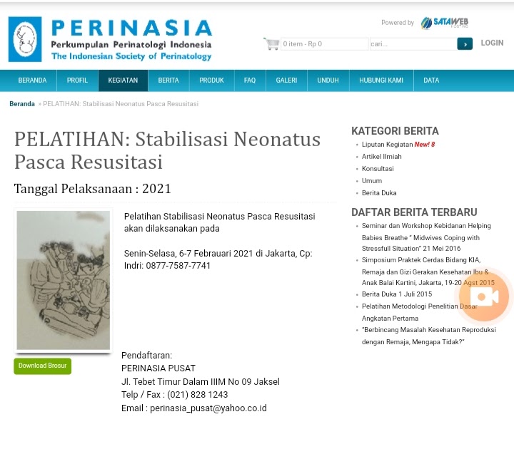 Pelatihan Stabilisasi Neonatus Pasca Resusitasi Tahun 2021