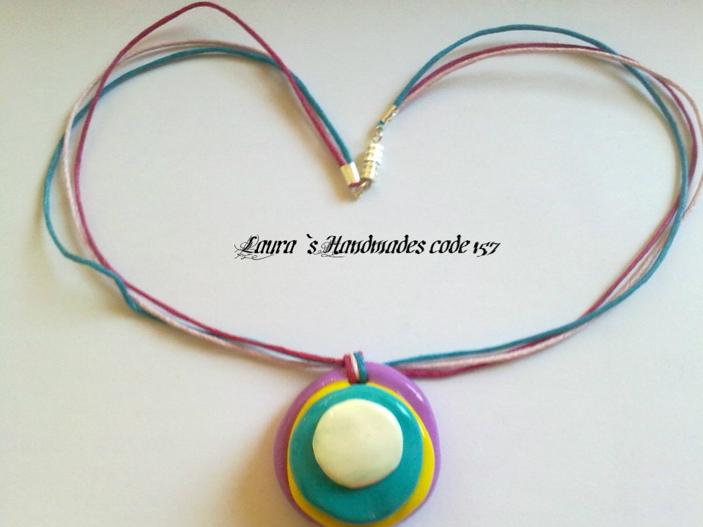 Multicolored Fimo Necklace Laura`s Handmade