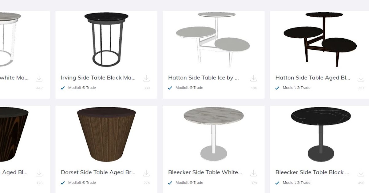 25. Side Table Collection Free Sketchup Model