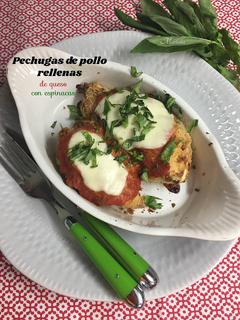 Pechugas De Pollo Rellenas De Queso Con Espinacas