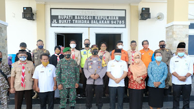  Kapolres Bangkep bersama Forkopimda Bangkep Lepas Misi Kemanusian menuju Sulawesi Barat