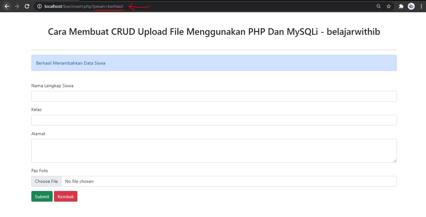 Cara Membuat CRUD Upload File Menggunakan PHP Dan MySQLi