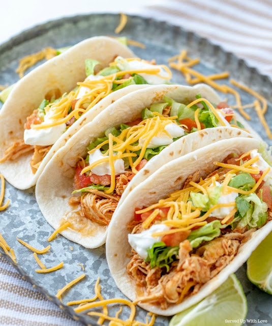 Taco Tuesdays Crock Pot Shredded Chicken Tacos recipe at Served Up With Love