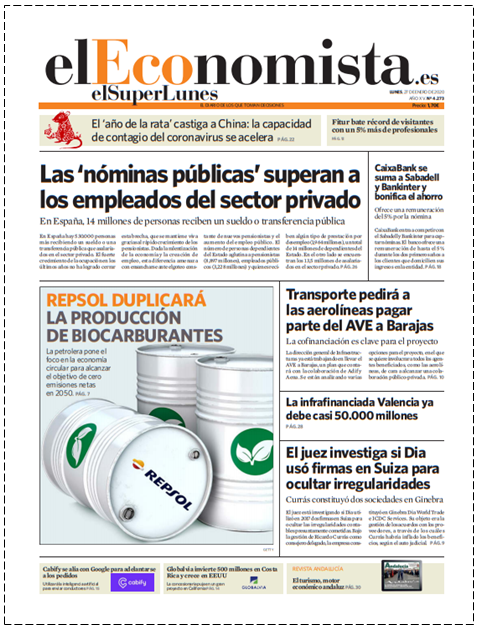  EL SUPERLUNES. Edición completa del diario El Economista del 27 de Enero 2020.