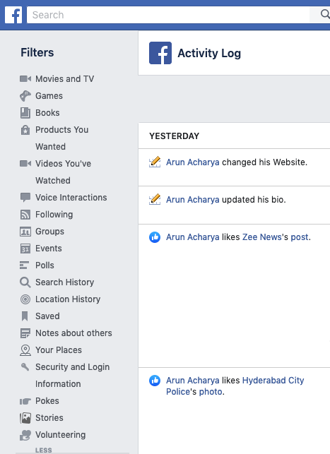 Configuración de privacidad de Facebook