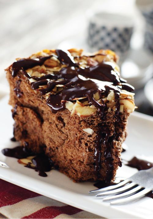 Treat of the Week Chocolate Almond Angel Food with Mocha Glaze Yummy