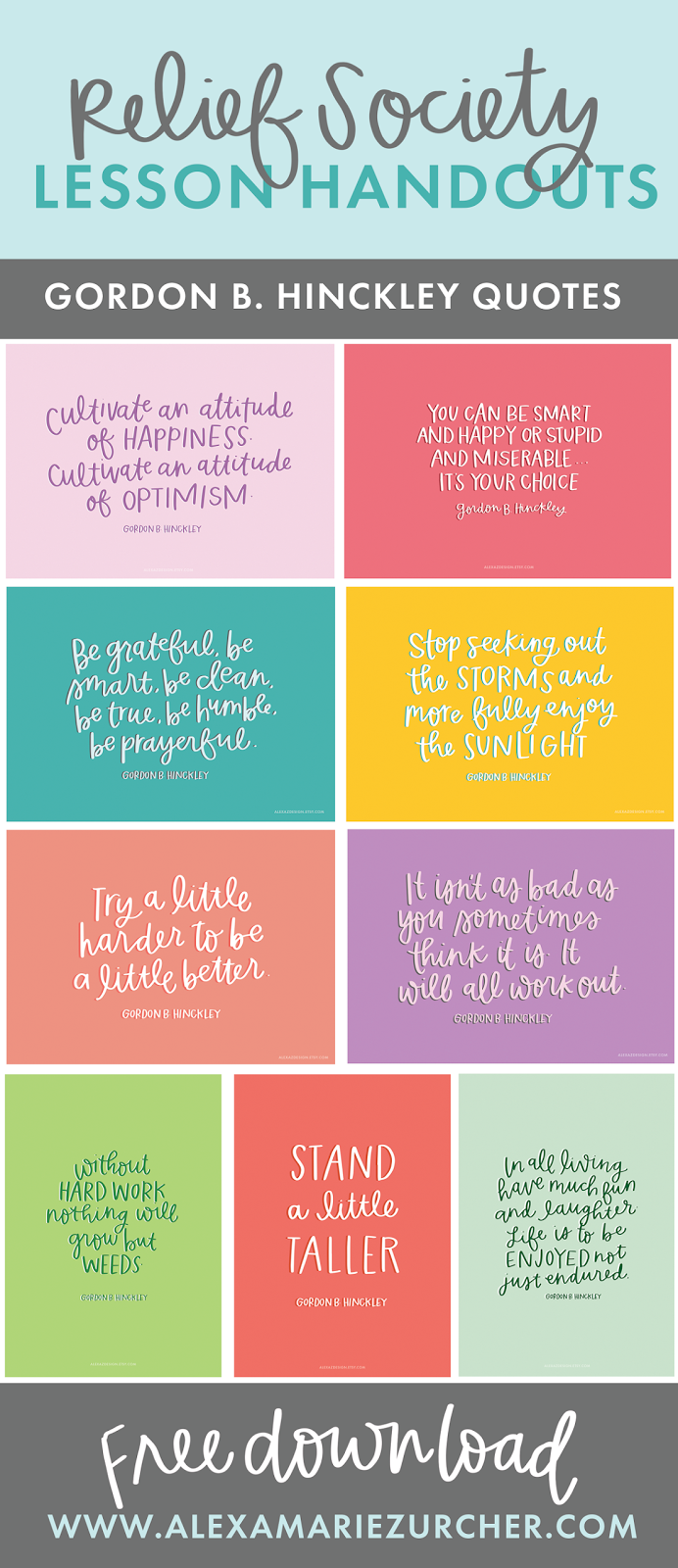 Printable Relief Society Handouts | Gordon B. Hinckley Quotes / Alexa