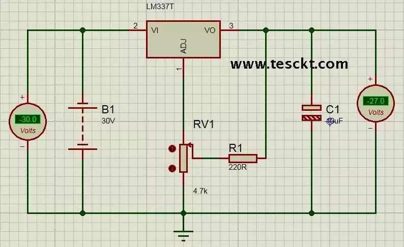 simple LM337 regulator circuit