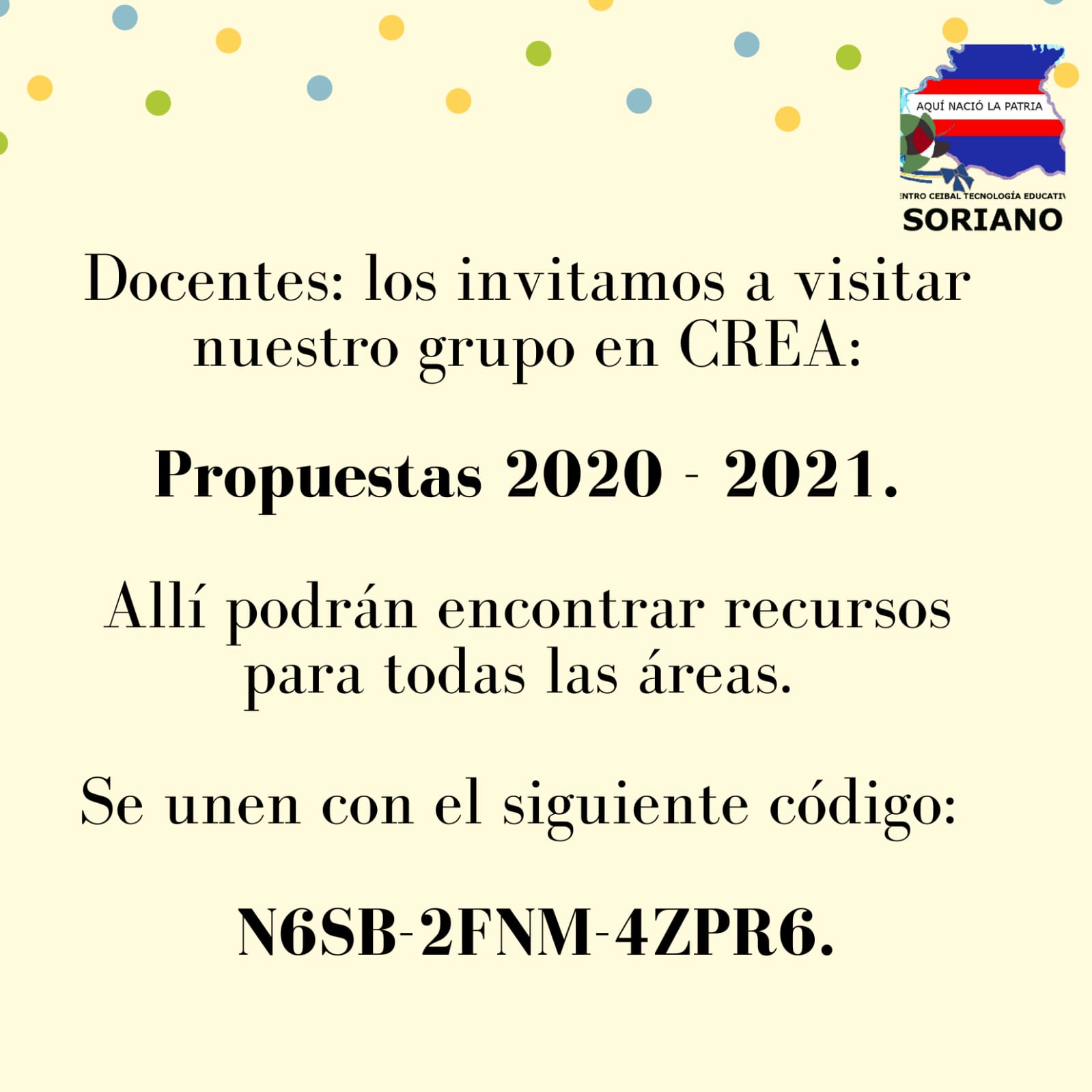 Grupo en CREA : Recursos por área