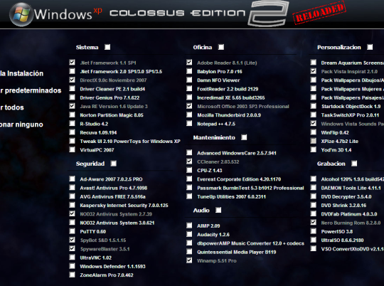Sin - ✅ Windows XP Colossus 2.0 Reloaded [Booteable] Español [ MG - MF +]