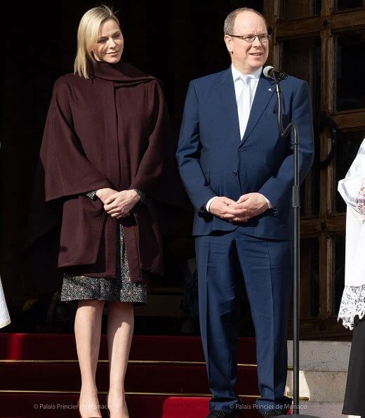 Archbishop Dominique-Marie David had been appointed Archbishop of Monaco by Pope Francis. Princess Charlene Akris cape