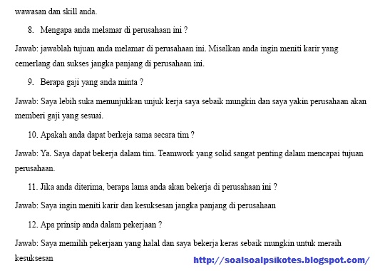 Download Contoh Soal Psikotes Kerja Pdf Download Contoh Soal Psikotes Kerja Pdf