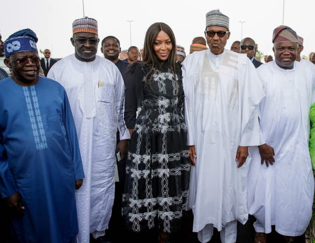 Image result for naomi campbell with Buhari
