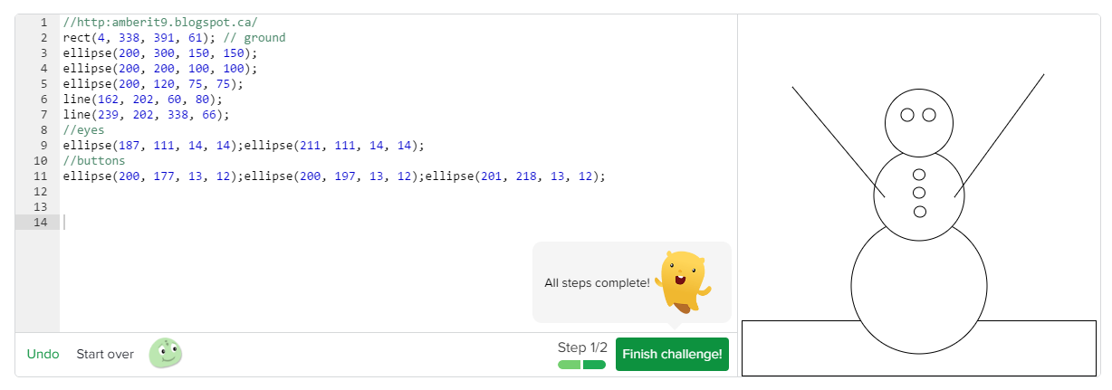 amber brar: 02 Waving Snowman - Javascript - Khan Academy