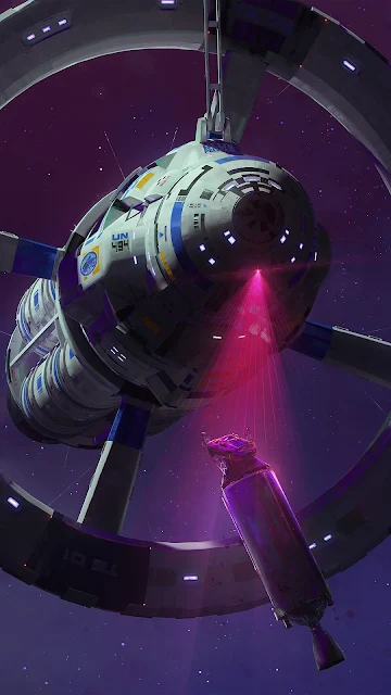 Tesla Car in space illustration in 1080 x 1920 pixels