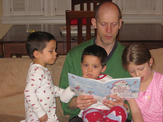 family reading storytime