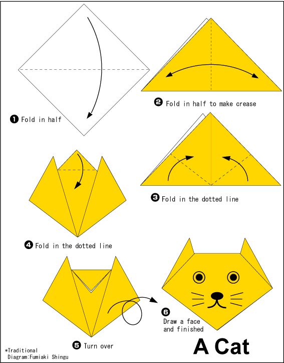 පූසෙකුගේ මුහුණ හදමු (Origami Cat(face)) - Your Choice Way