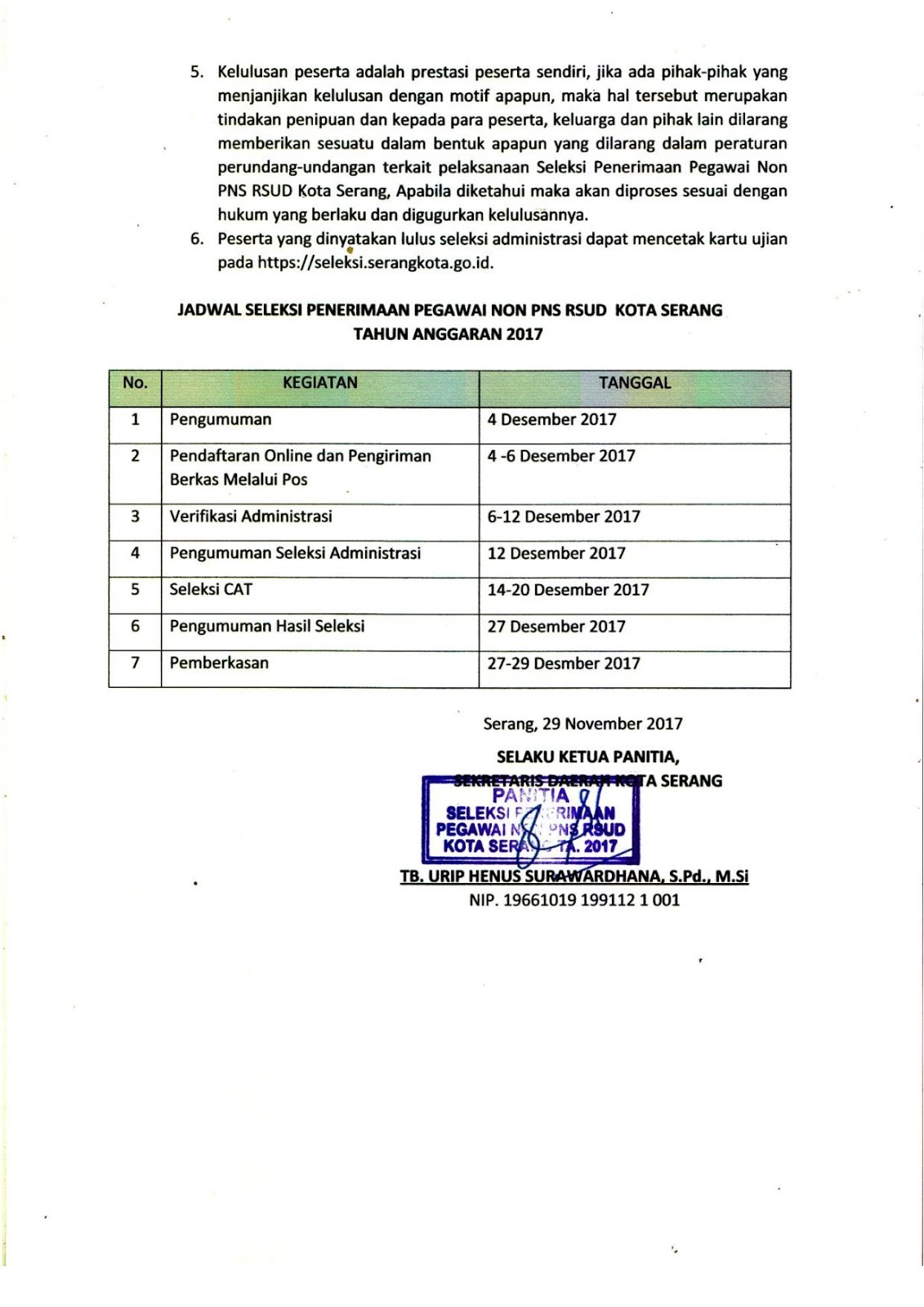 Lowongan Kerja Non PNS di RSUD Kota Serang Tahun 2017/2018