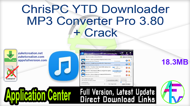 ChrisPC YTD Downloader MP3 Converter Pro 3.80 + Crack