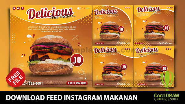 Desain Feed Instagram Jualan Makanan Keren Coreldraw Dan Photoshop