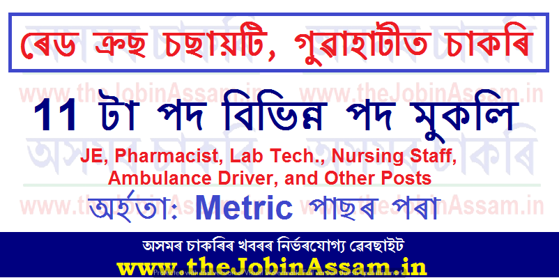 Red Cross Society Guwahati Recruitment 2020