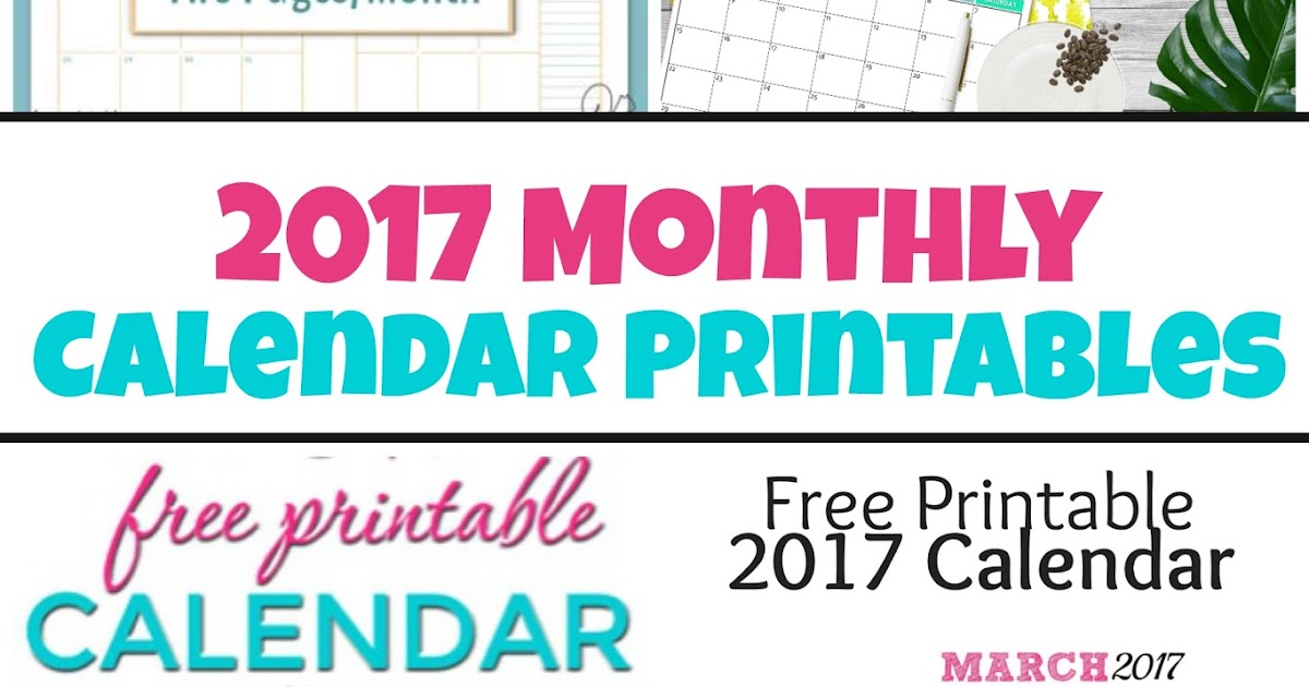 monthly calendar printable free