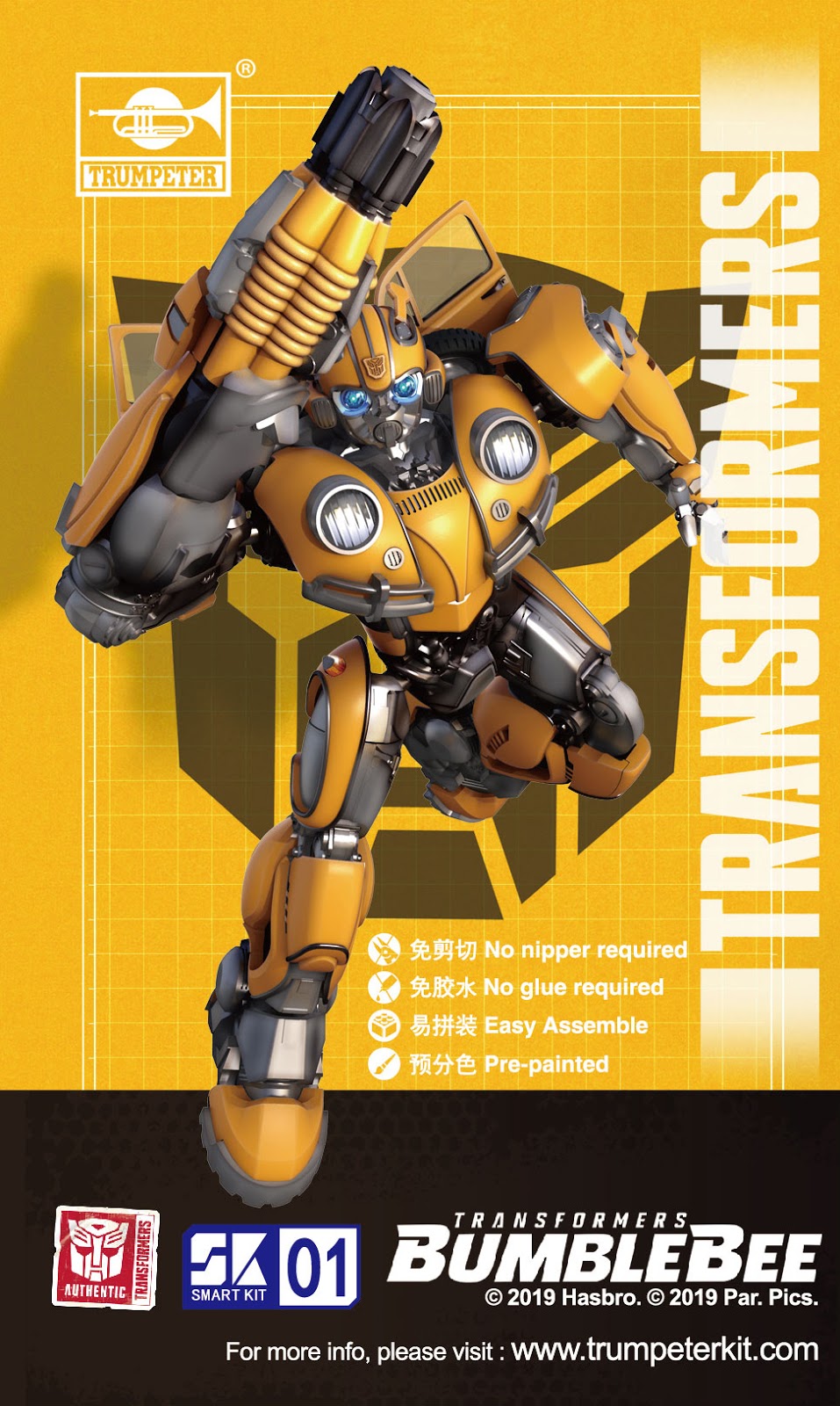 Details about   Trumpeter Transformers Bumblebee Smart Kit Assemble Model Plastic Toys Yellow