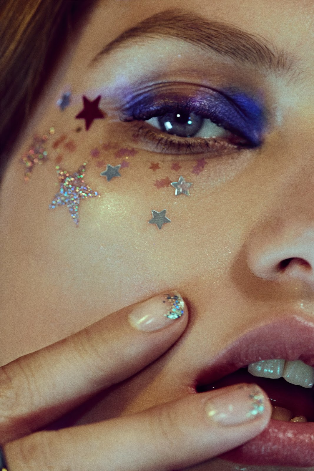 Glitter Metallic Glam Rock Space Galaxy Bowie Shoot with model Svetlana