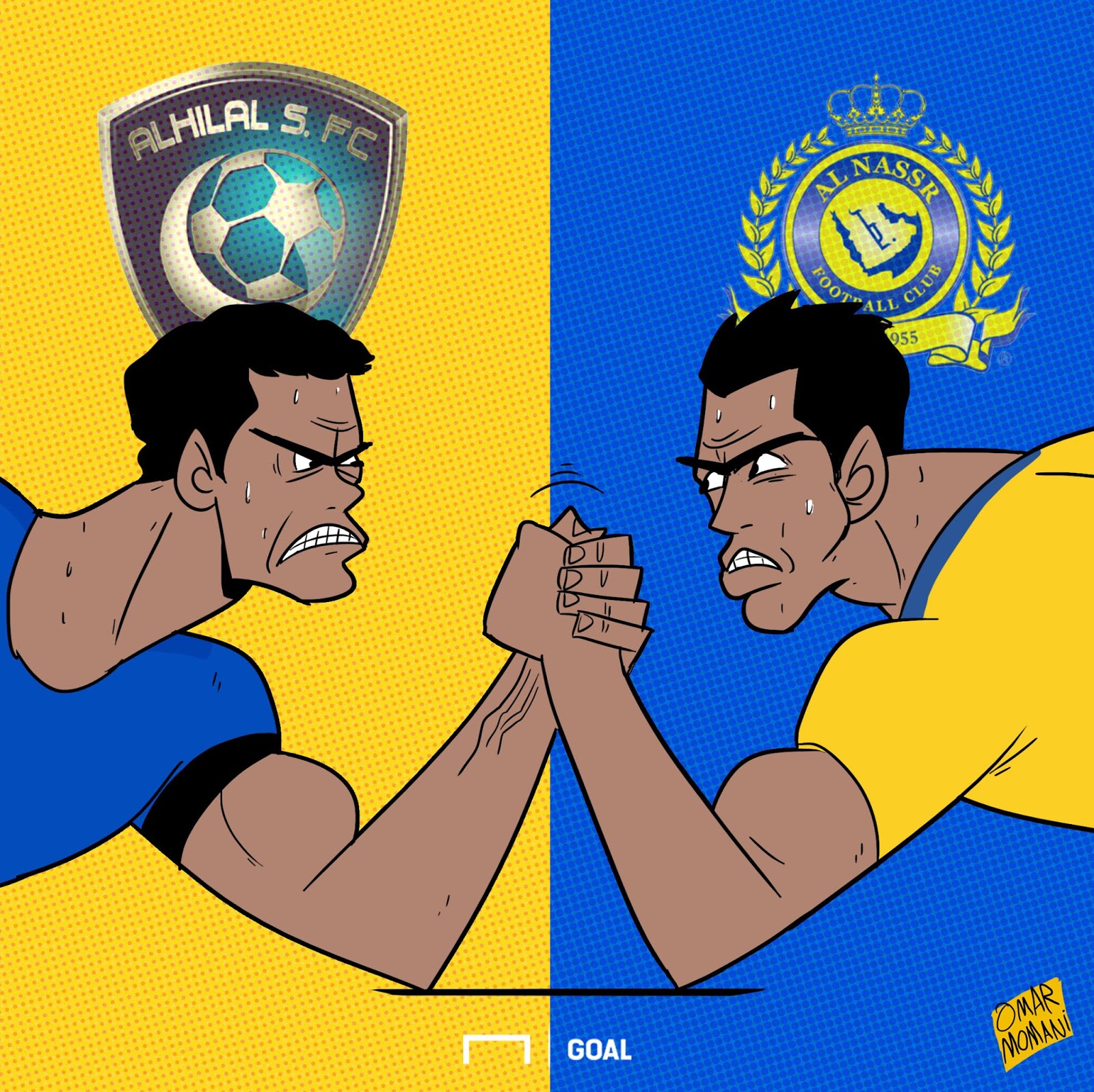 Omar Momani cartoons: Riyadh derby: Al Hilal vs Al Nasser 