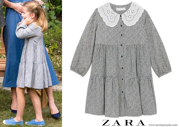 Princess Charlotte wore Zara Floral Dress with Peter Pan Collar