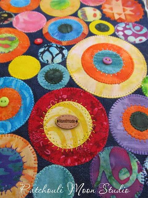 Patchouli Moon Studio~ Sew Powerful Purse #80 for 2021, using Circle Applique die cuts from Crafter's Edge