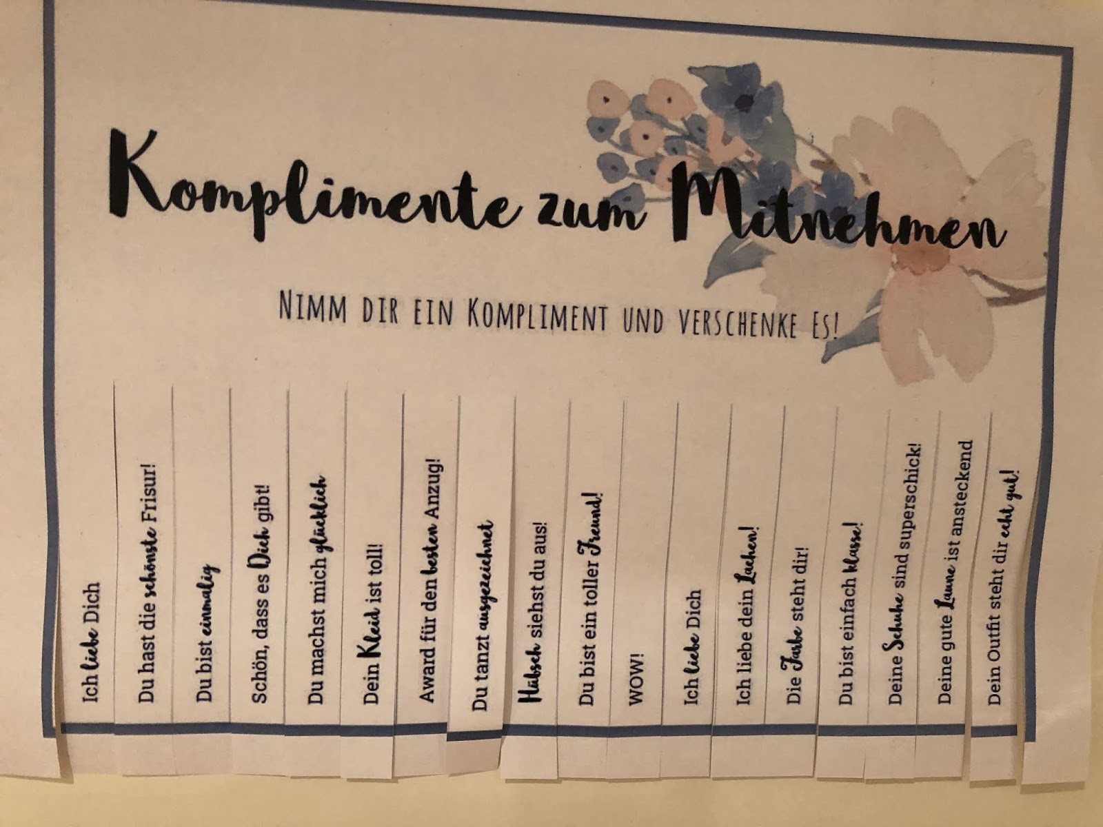 Mitnehmen komplimente zum Komplimente zum