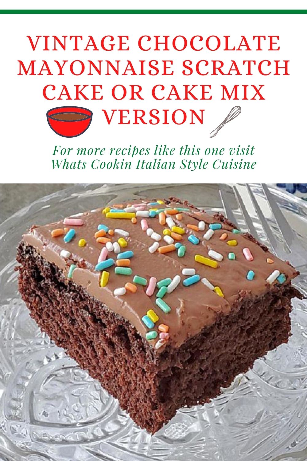 Vintage Chocolate Mayonnaise Two Versions What's Cookin' Italian