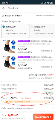 Bukti Voucher Lazada Gratis dari Aplikasi JAG Android