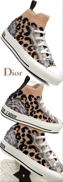 ♦Dior WALK'N'DIOR sneaker with fur-effect knit printed beige multicolor Mizza pattern #dior #shoes #brilliantluxury