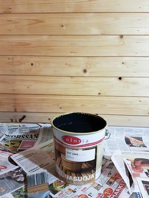 coloria maali maalaus sauna saunasuoja musta hiili pintakäsitely pintaremontti remontti