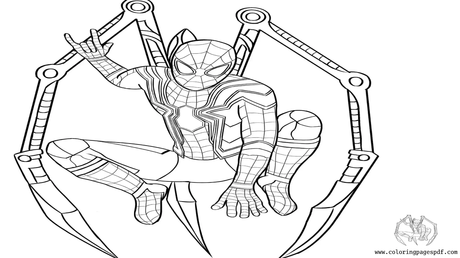 Coloring Page Of Iron Spiderman