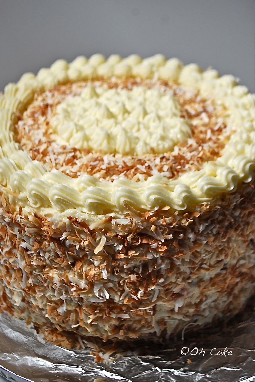  : Eight Layer Coconut Lemon Cake with Raspberries and Toasted Coconut