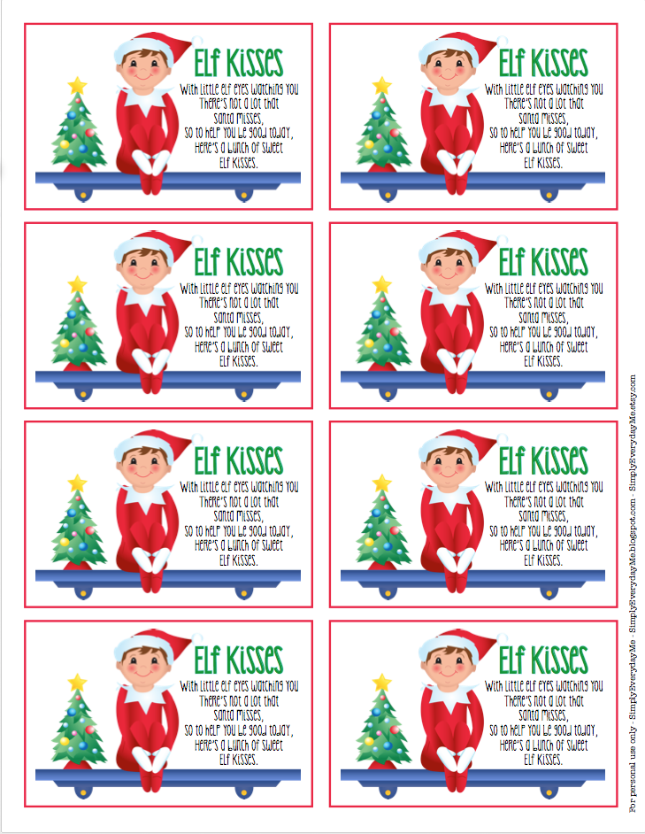 Elf Kisses Free Printable Template - Free Printable Templates