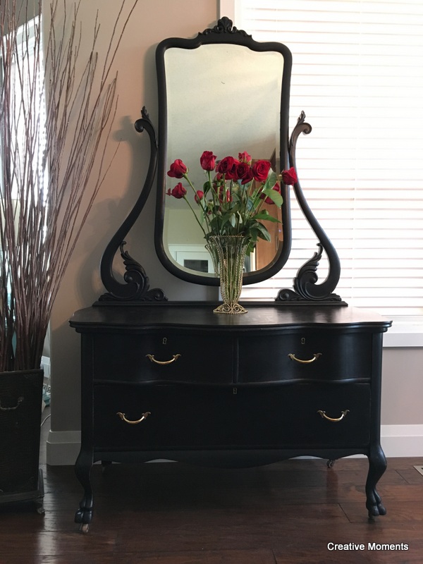 Classic Black Antique Dresser
