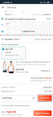 cara memakai kode voucher dari aplikasi JAG untuk belanja lazada