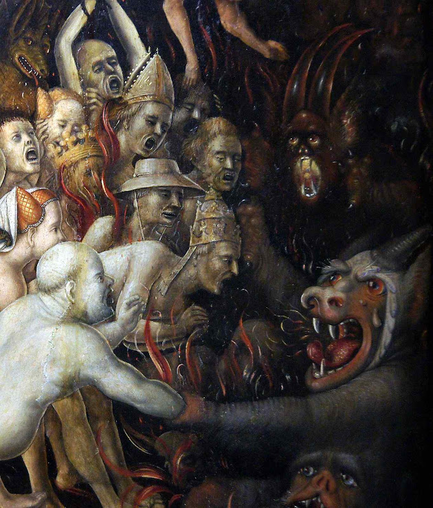 Detalhe do Juizo Final, Stefan Lochner (c 1410–1451), Wallraf-Richartz-Museum, Colonia