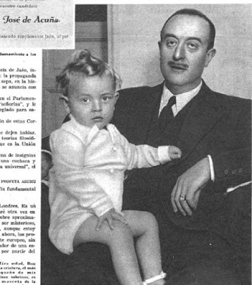 El diputado José de Acuña y Gómez de la Torre con uno de sus sobrinos en una fotografía publicada en 1936 El diputado José de Acuña y Gómez de la Torre con uno de sus sobrinos en una fotografía publicada en 1936