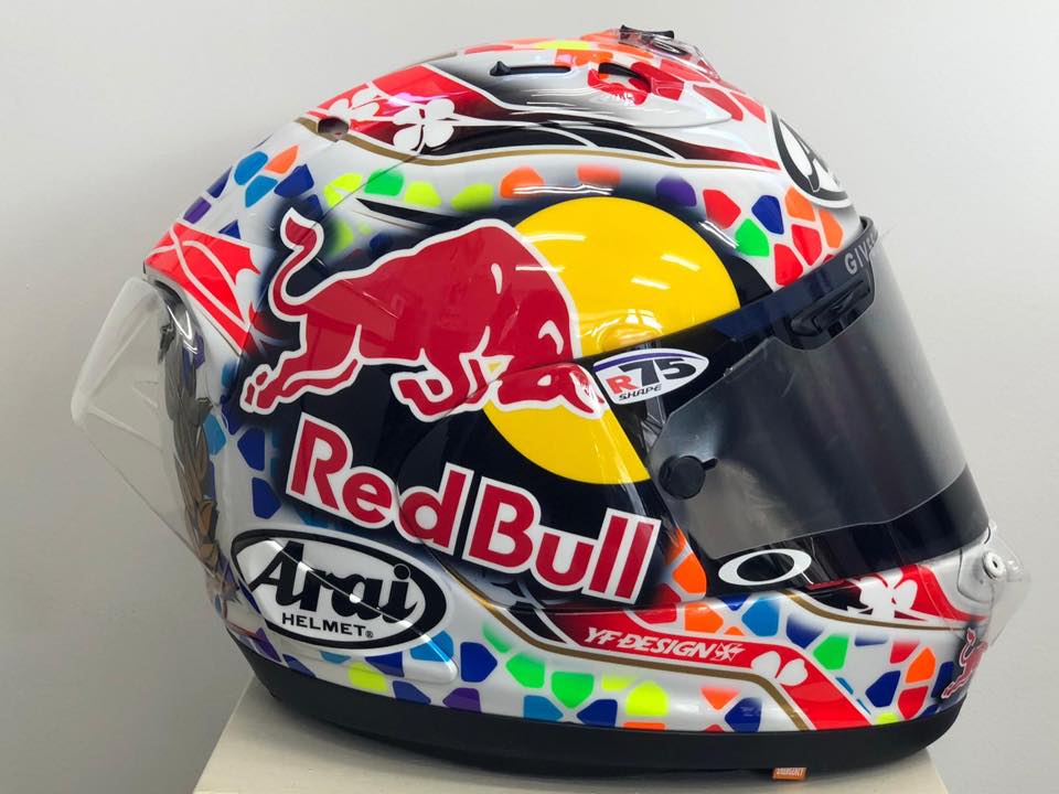 Racing Helmets Garage Arai RX7V T.Nakagami Motegi 2019 by YF Design