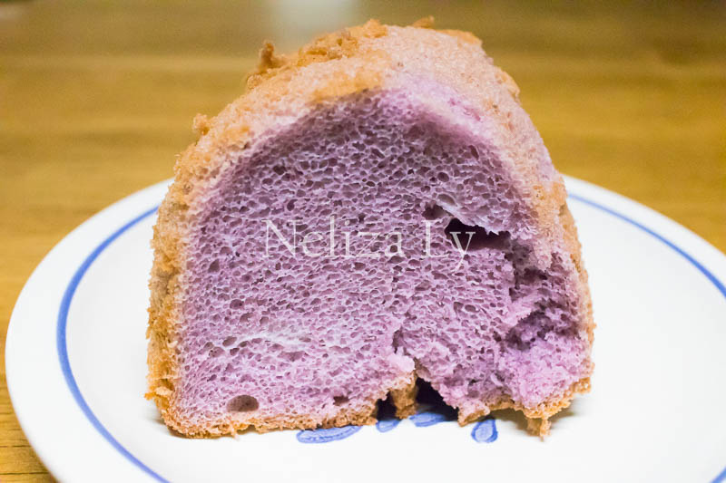 Air fryer Ube Chiffon Cake